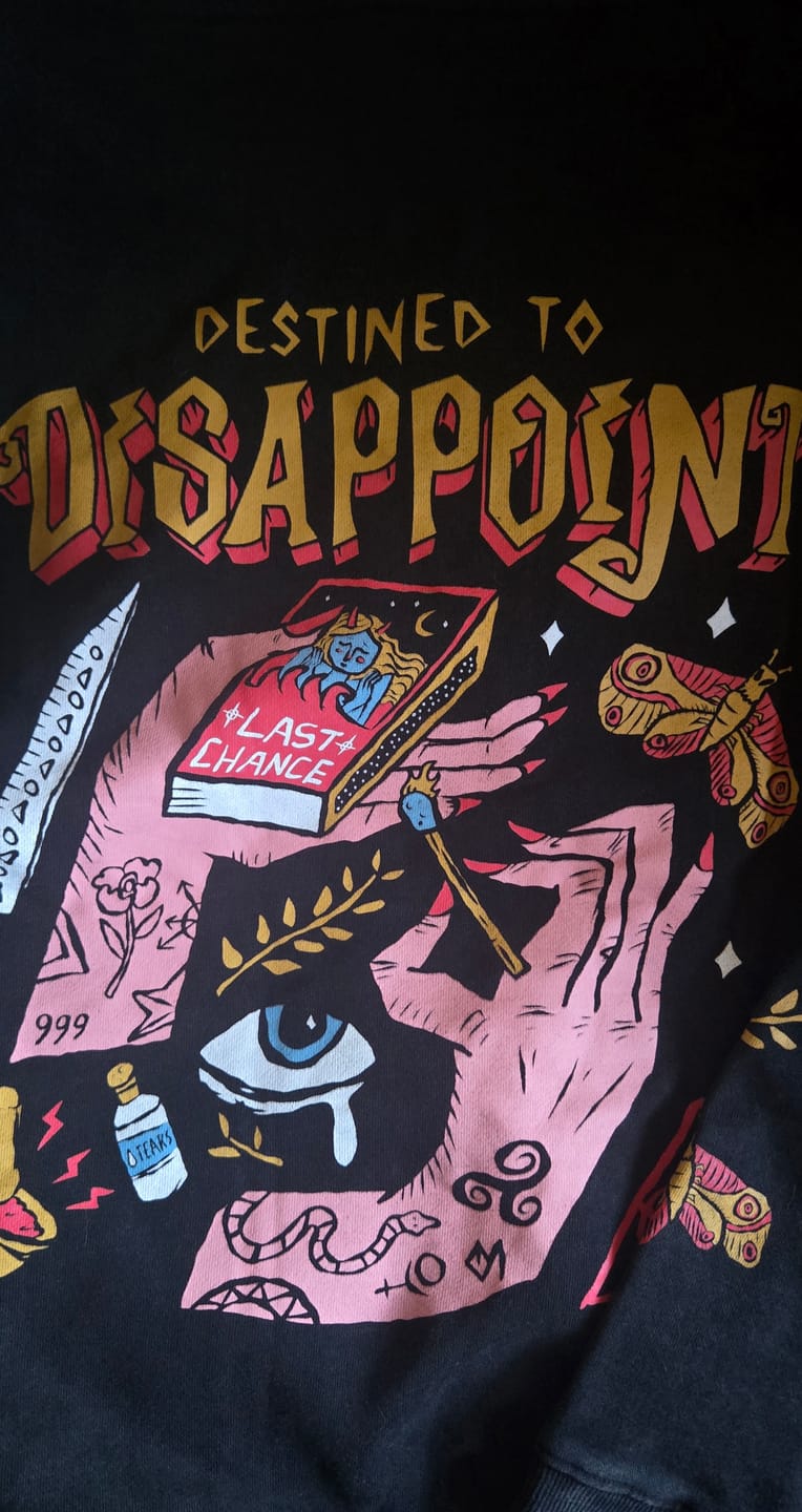 Customer photo review of Destined to Disappoint Hoodie