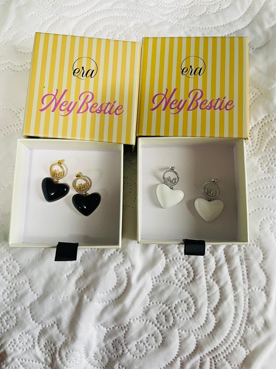 Customer photo review of Black Era Adore Gold Earrings