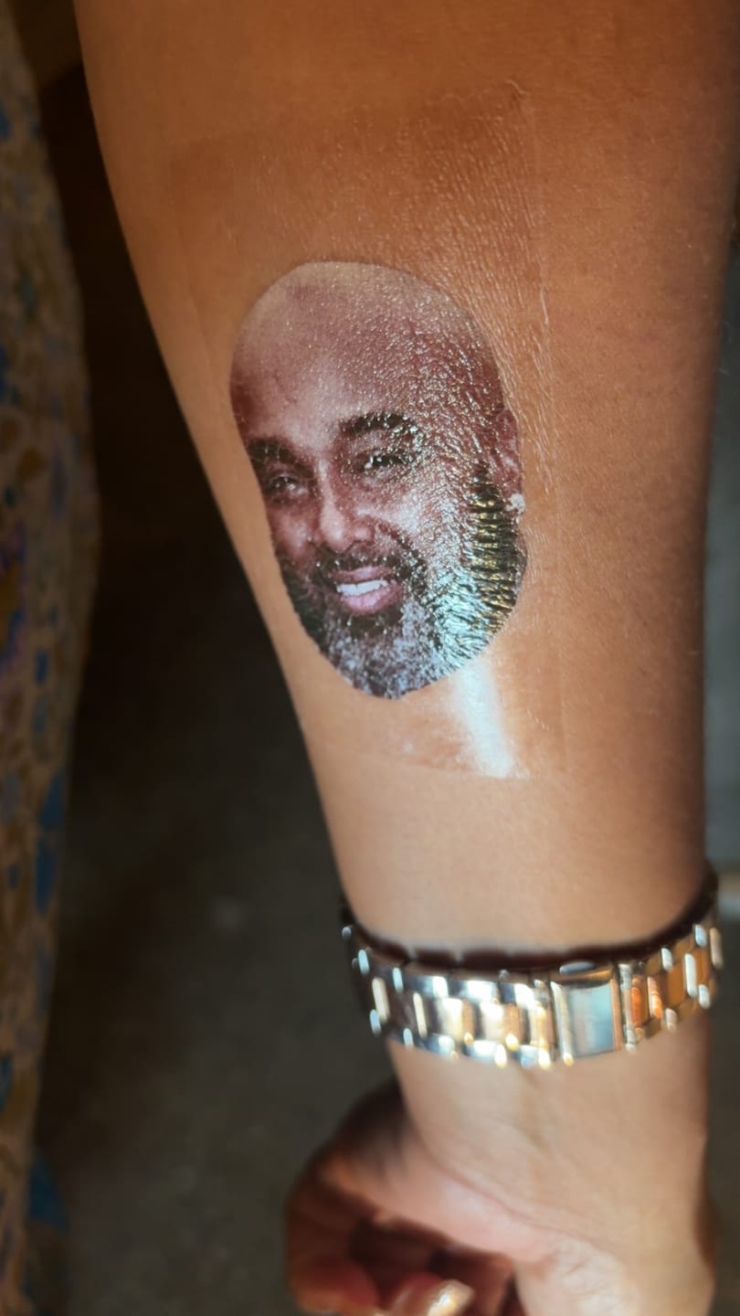 Customer photo review of Custom Photo Face Temporary Tattoo