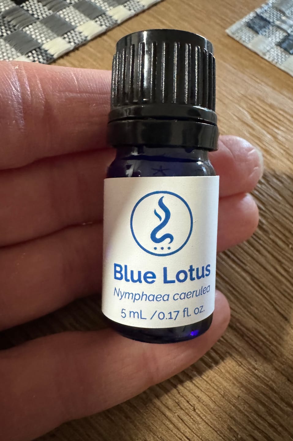 Customer photo review of True Egyptian Blue Lotus Oil 5 mL | Cold-Pressed