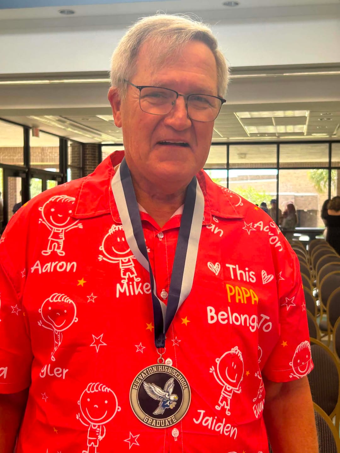 Customer photo review of Personalized Hawaiian Shirt- This Grandpa Belongs To Doodle