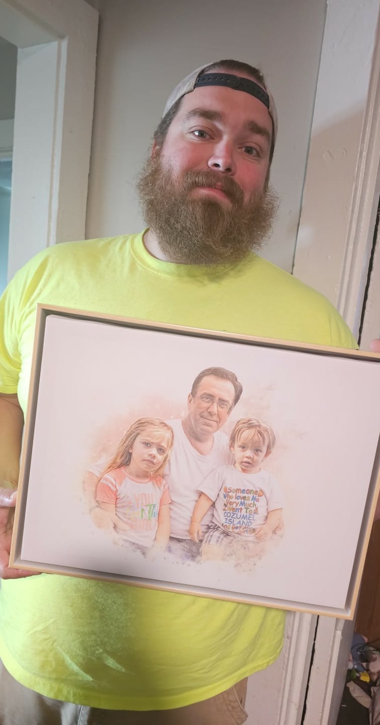 Customer photo review of Watercolor Memorial Portrait