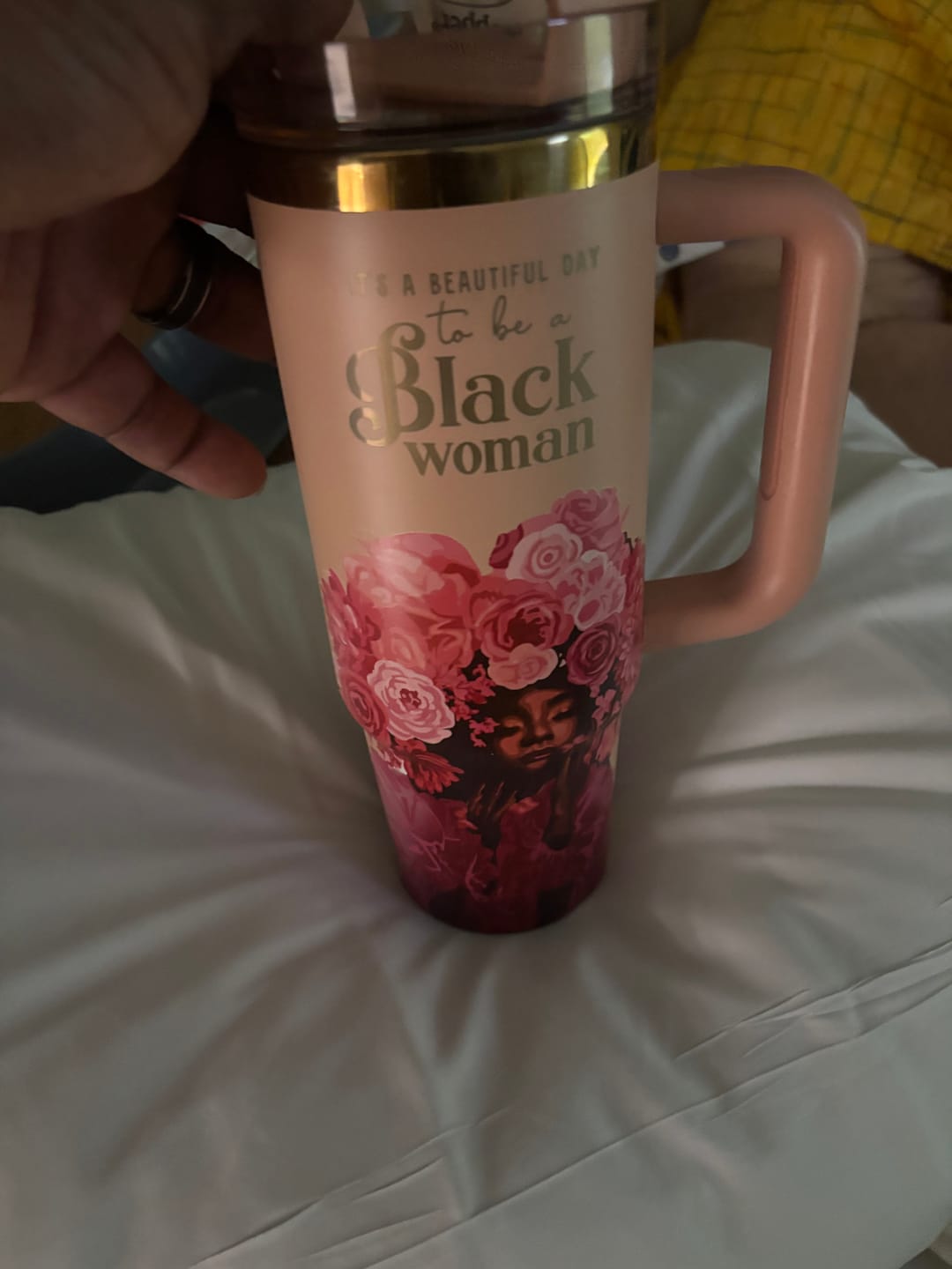 Customer photo review of Tiffany Blue “Royalty Blossomed”  Insulated Tumbler – "It’s a Beautiful Day to be a Black Woman"  | PRE-ORDER SHIPS MAY 1 - MAY 15, 2026