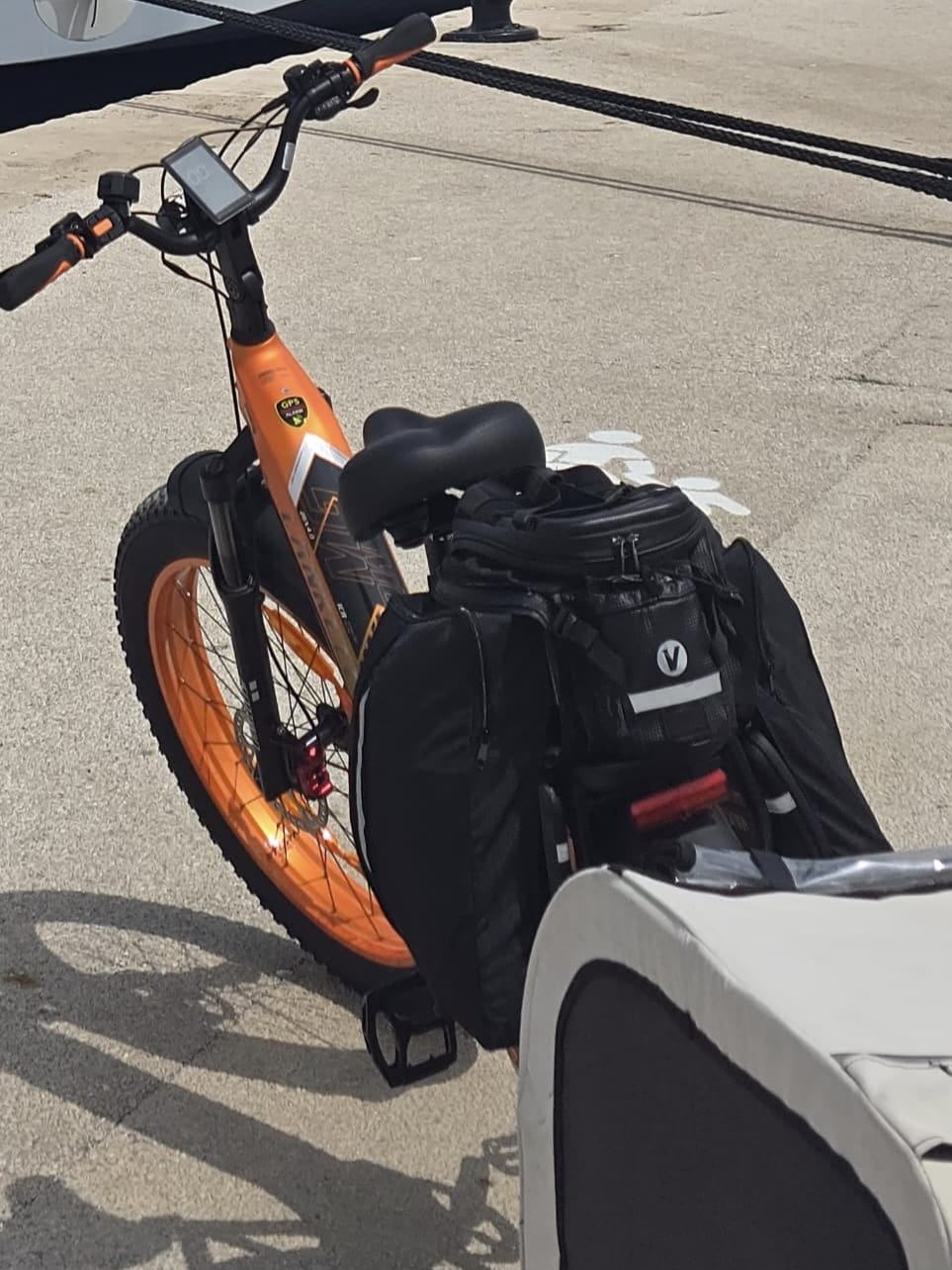 Customer photo review of Vakole Waterproof Bike Rack Bag With Large Capacity (17-35L)