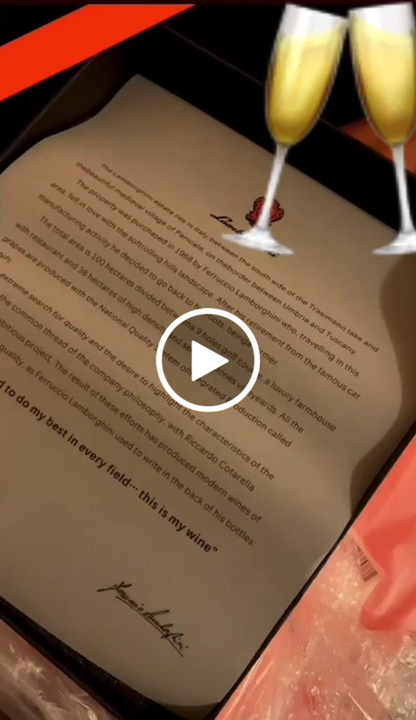 Customer video review of Lamborghini Oro Vino Spumante with Gift Set (2026)