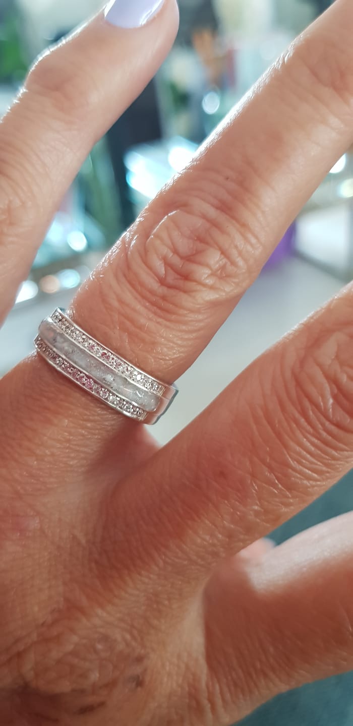 Customer photo review of Keepsake Cubic Zirconia Channel Memorial Ring