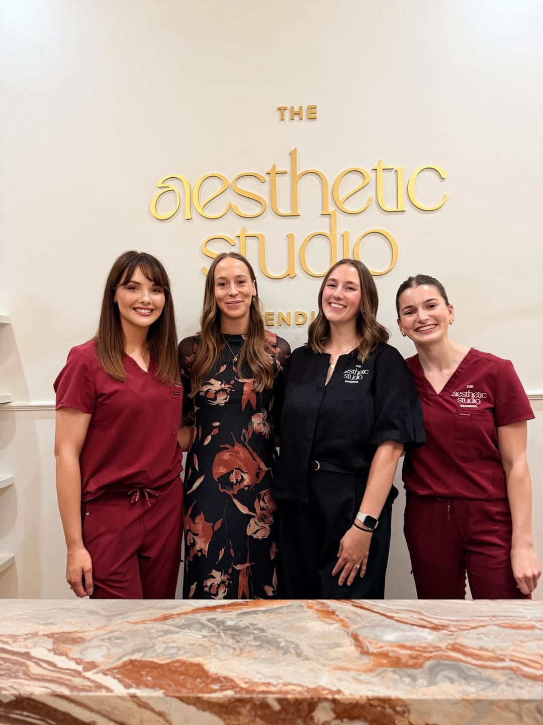 Customer photo review of FLORENCE Three Chest Pocket Scrub Top (Original SLTECH™ fabric) - Maroon