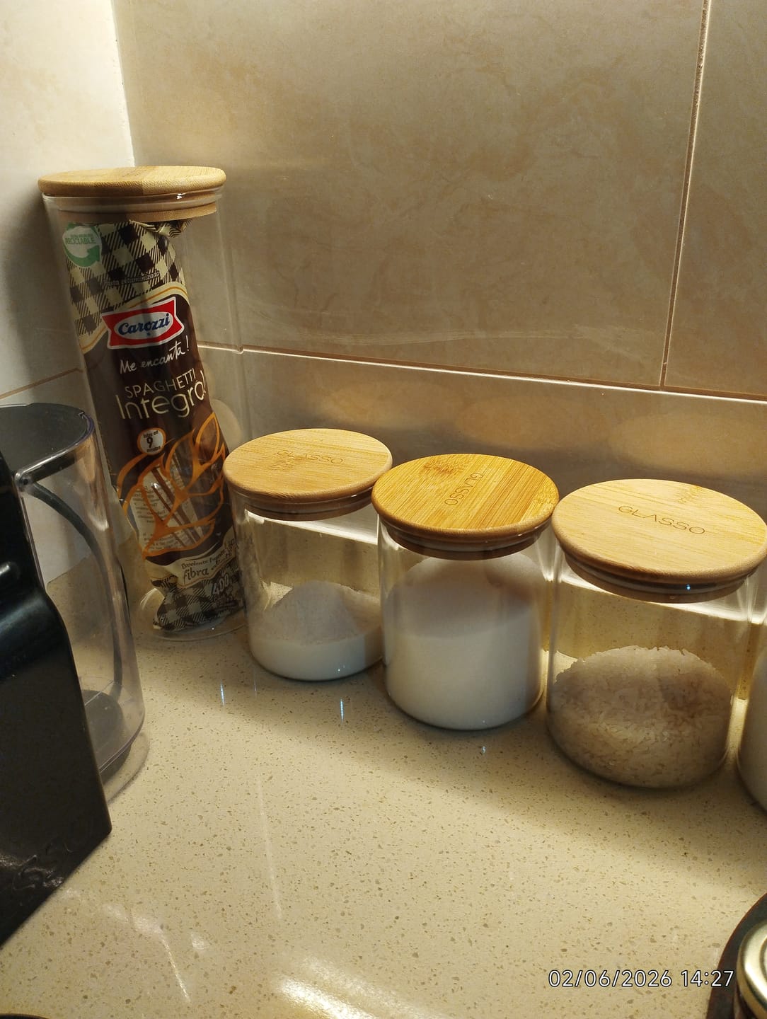 Customer photo review of Frasco hermético con tapa de bambú 700ml
