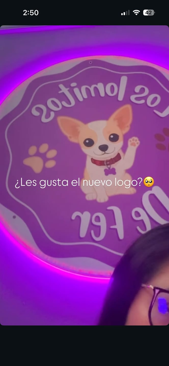 Customer photo review of Logo Circular Personalizado con Luz Indirecta