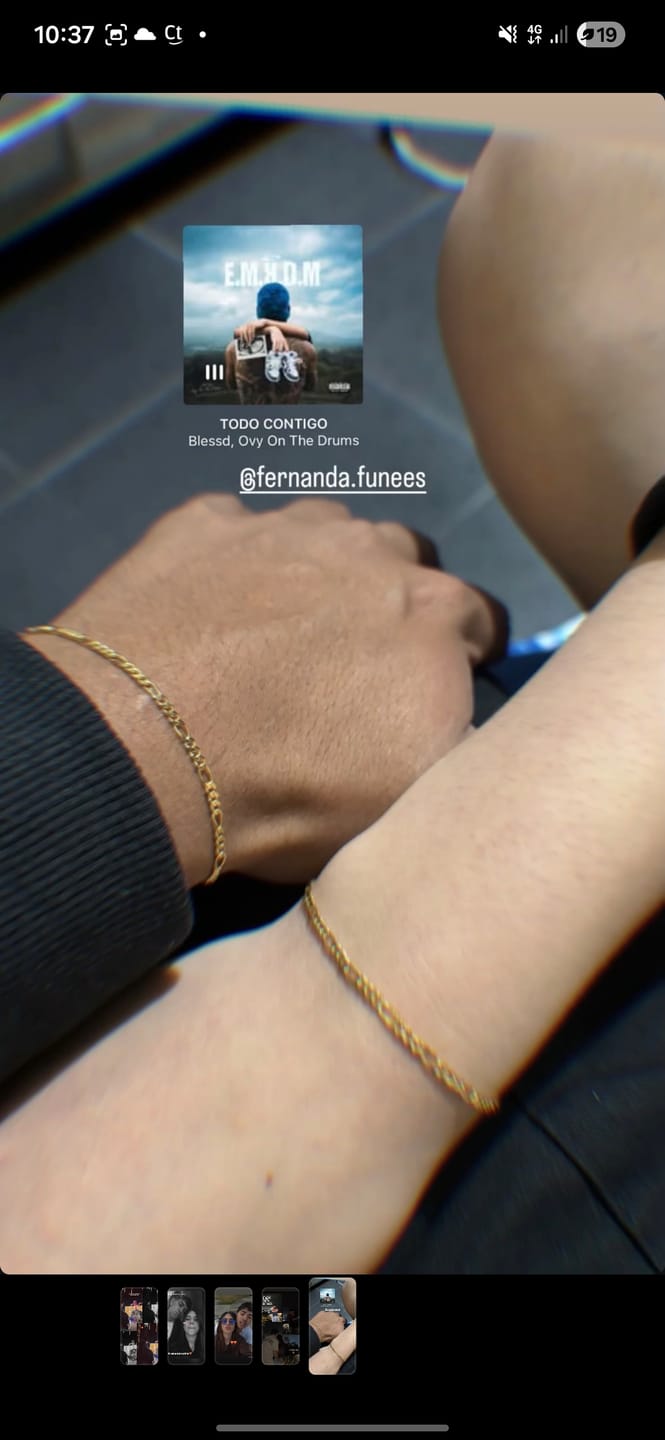 Customer photo review of Pulseras Figaro en Oro laminado 18k Para Pareja