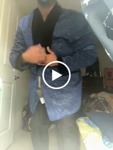 Customer video review of Men's 2-Piece Starry Navy Blue Smoking Suit