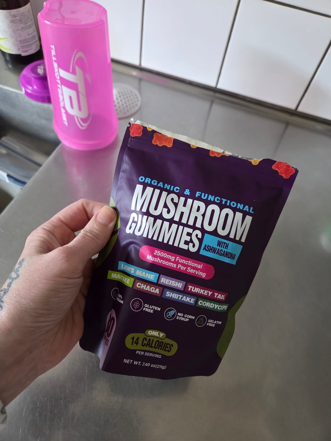 Customer photo review of Focus & Calm Mushroom Gummies – 2500mg med Lion’s Mane & Ashwagandha (80 st)