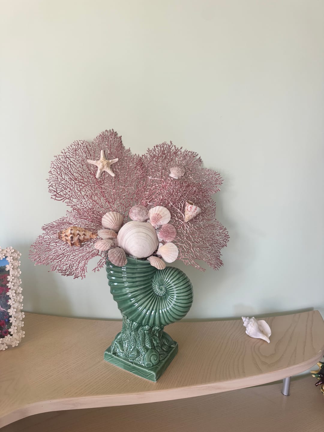 Customer photo review of Vaso Nautilus in Ceramica Verde Lucido