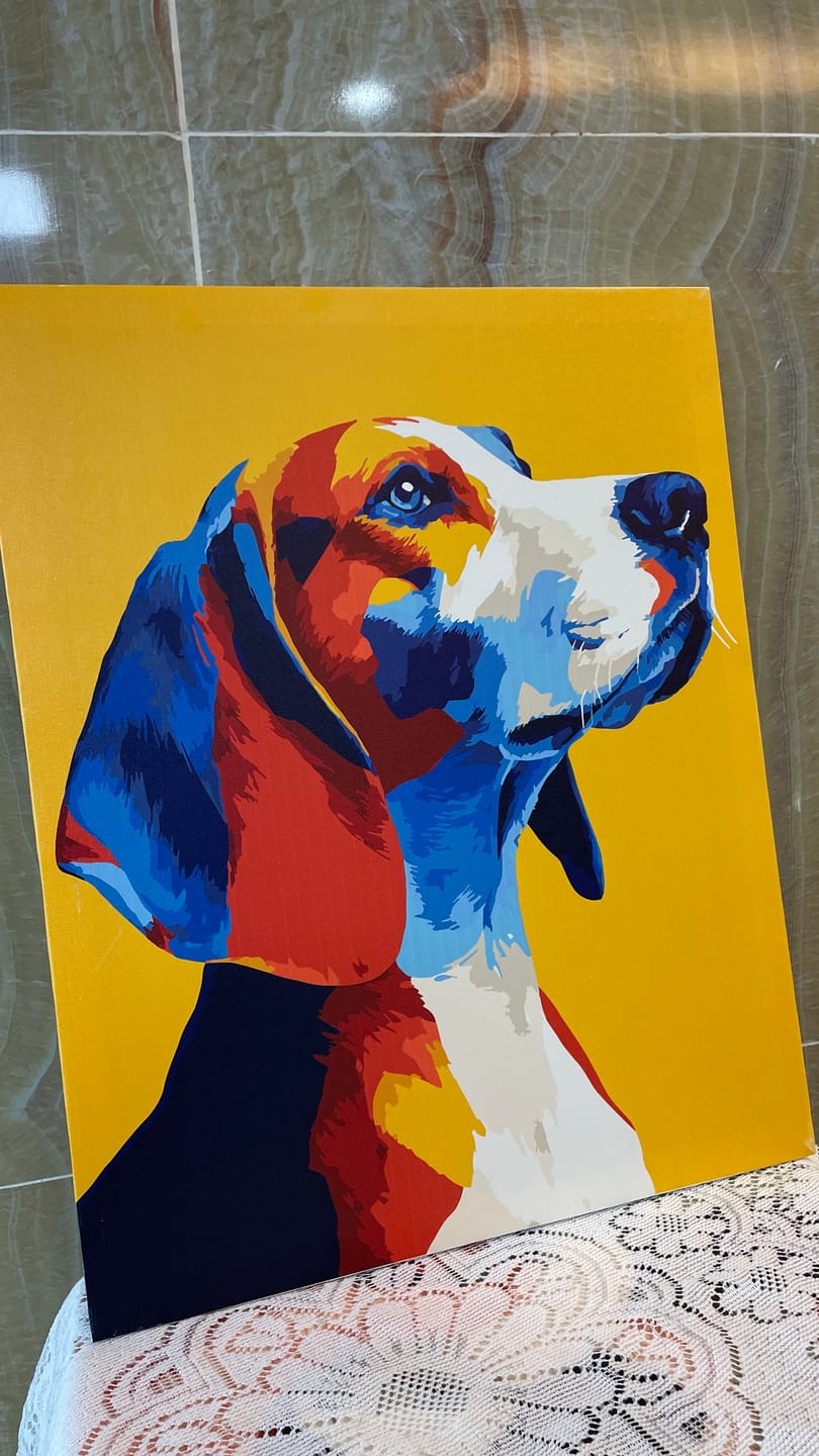 Customer photo review of Colorful Beagle | Paint by Number