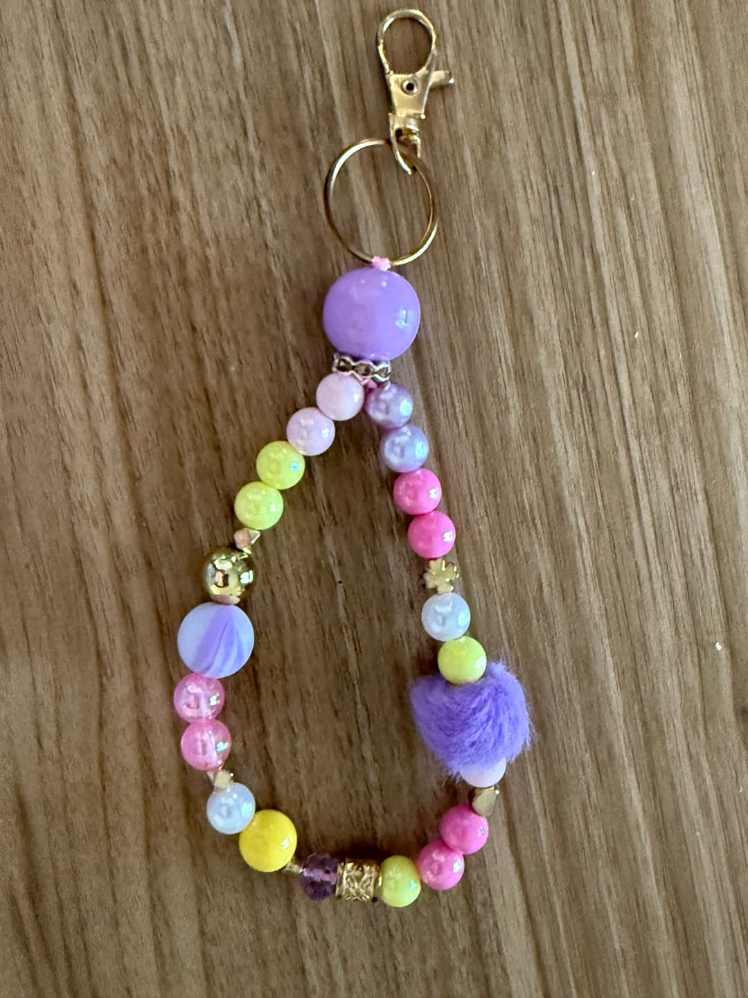 Customer photo review of Portachiavi Corto di perle fatto a mano 💝 Rosa