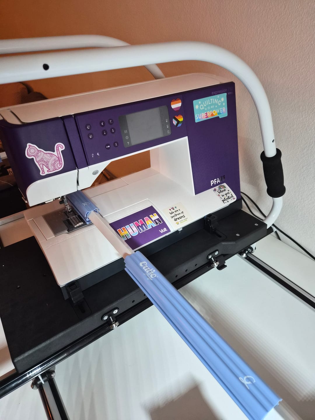 Customer photo review of Cutie Breeze Tabletop Quilting Frame