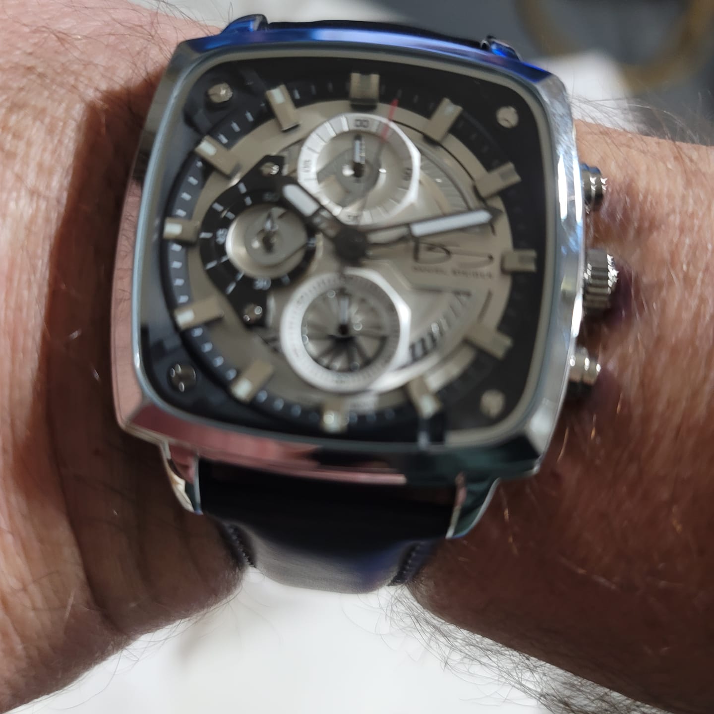 Customer photo review of Pursuit Chronograph Silver Men's Watch