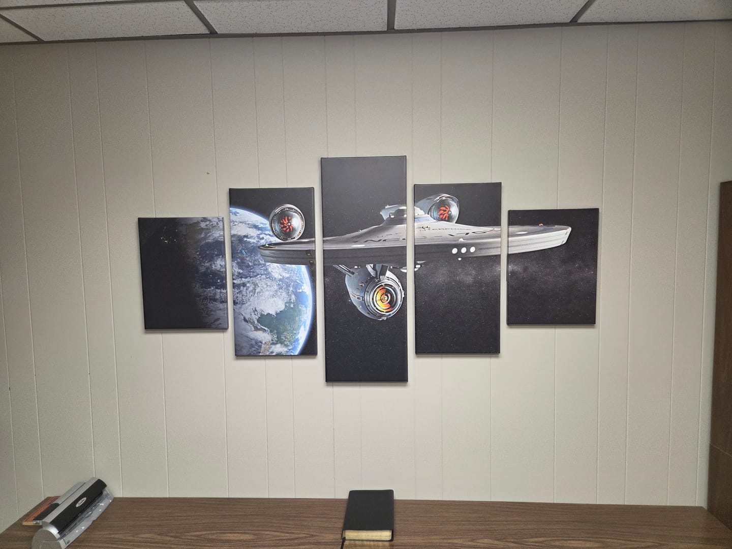 Customer photo review of Star Trek Earth Orbit 5 Piece Canvas Wall Art