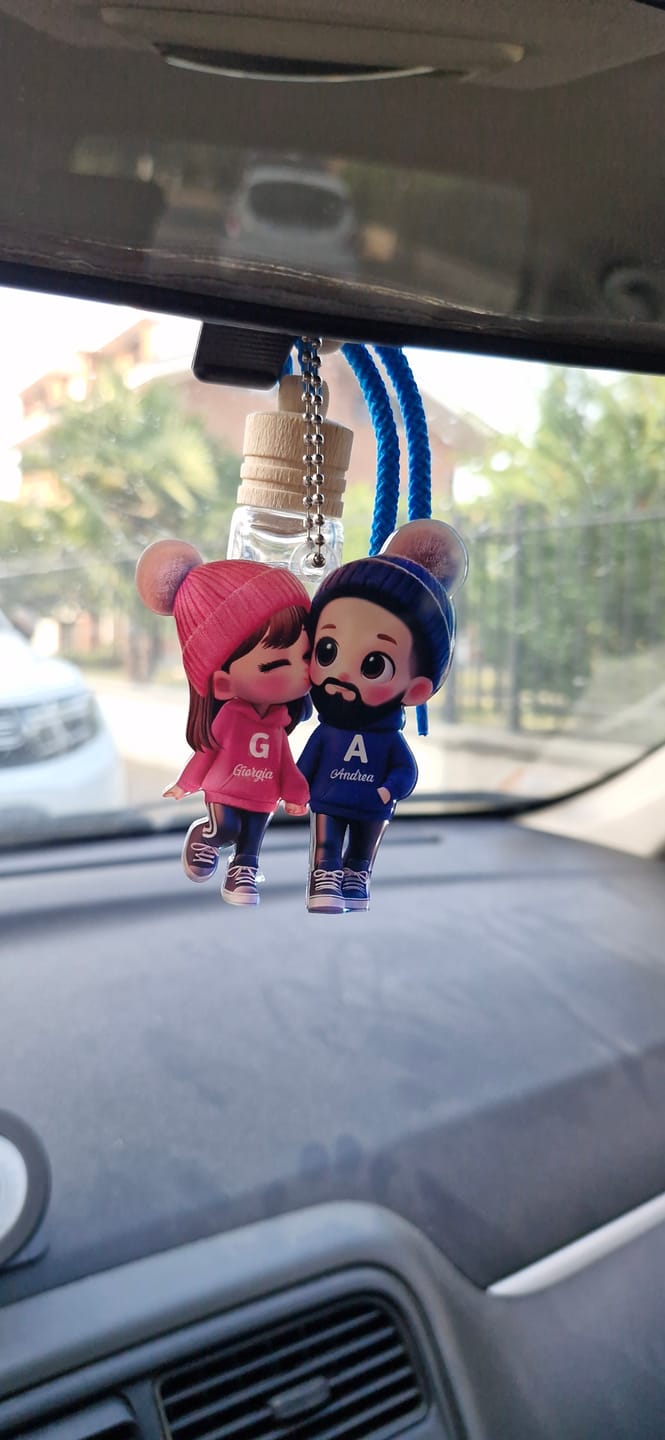 Customer photo review of Cute Cartoon Couple Walking Personalized Ornament