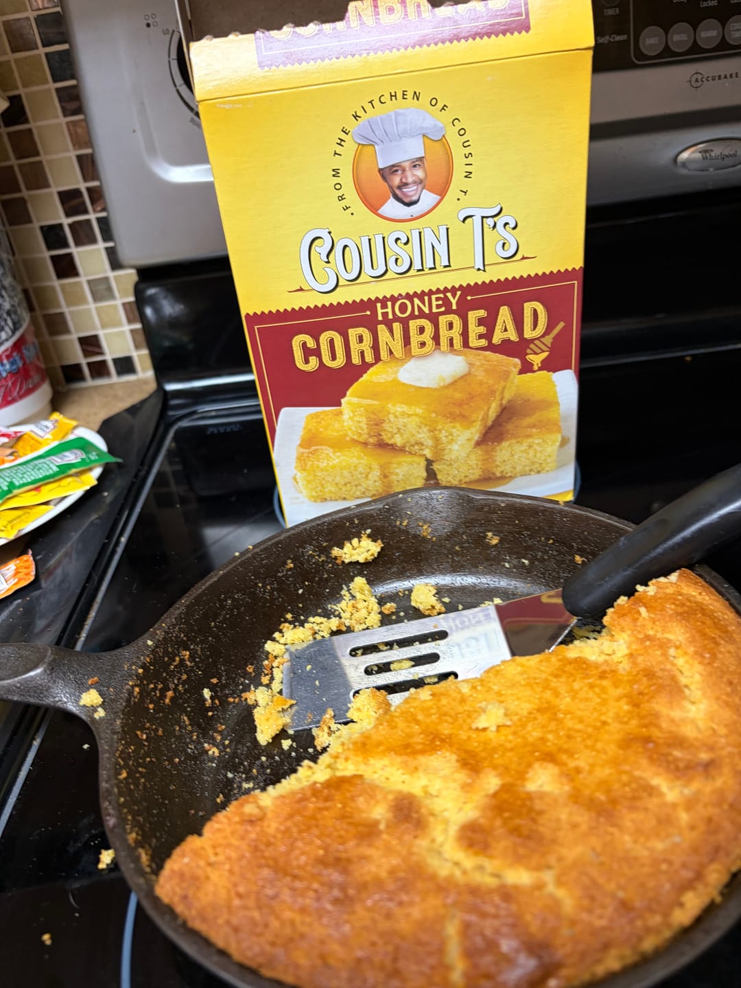 Customer photo review of Cousin T's Gourmet Honey Cornbread Mix