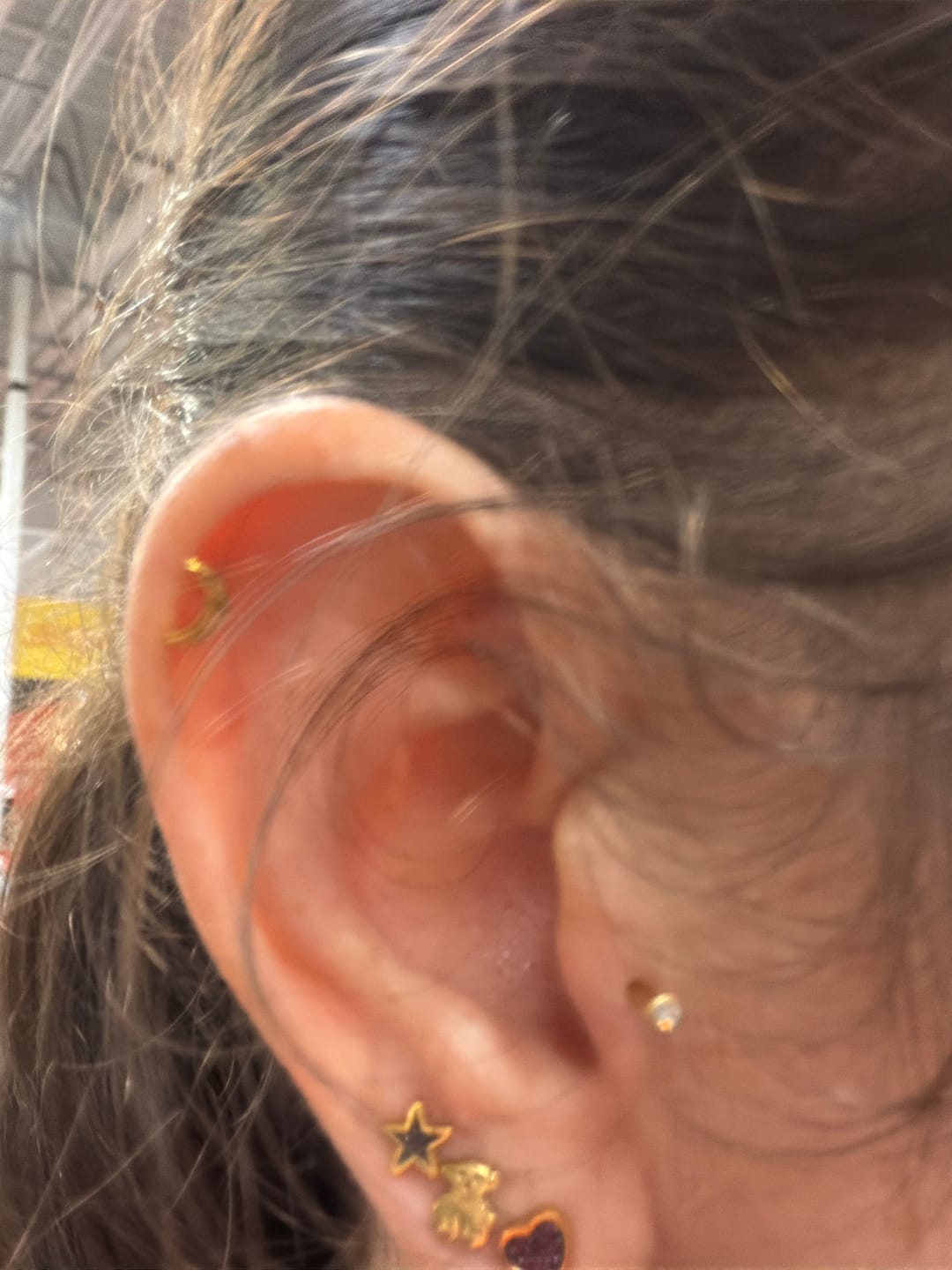 Customer photo review of Aretes Zirconia Primera Perforacion Titanio