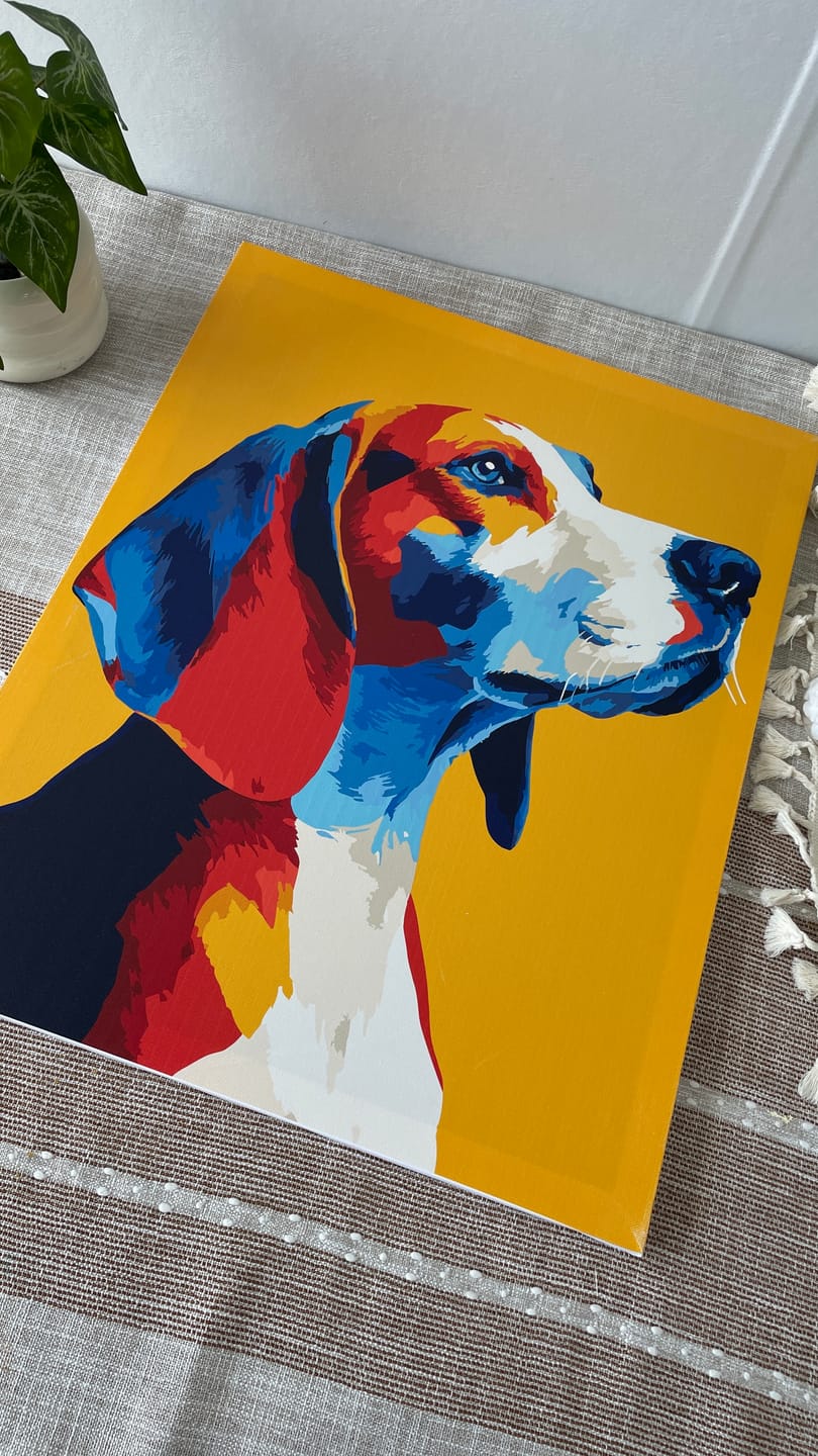 Customer photo review of Colorful Beagle | Paint by Number