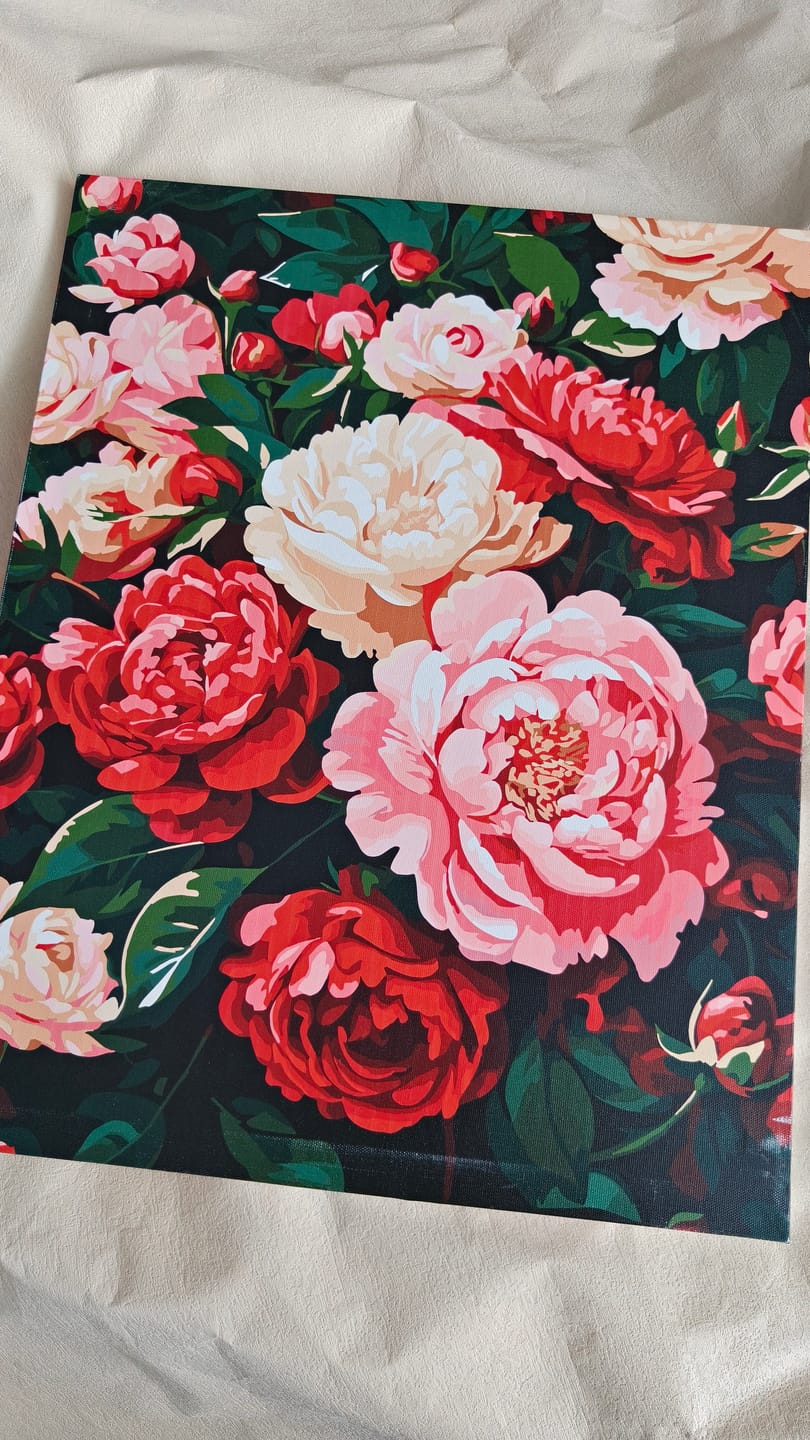 Customer photo review of Peonies | Paint by Number
