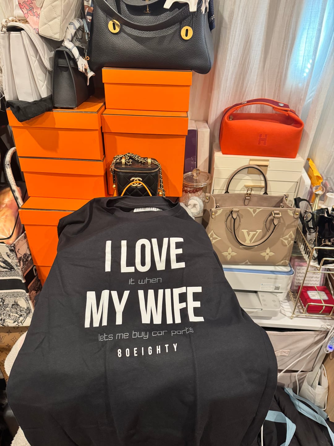 Customer photo review of 80Eighty® Love My Wife Shirt