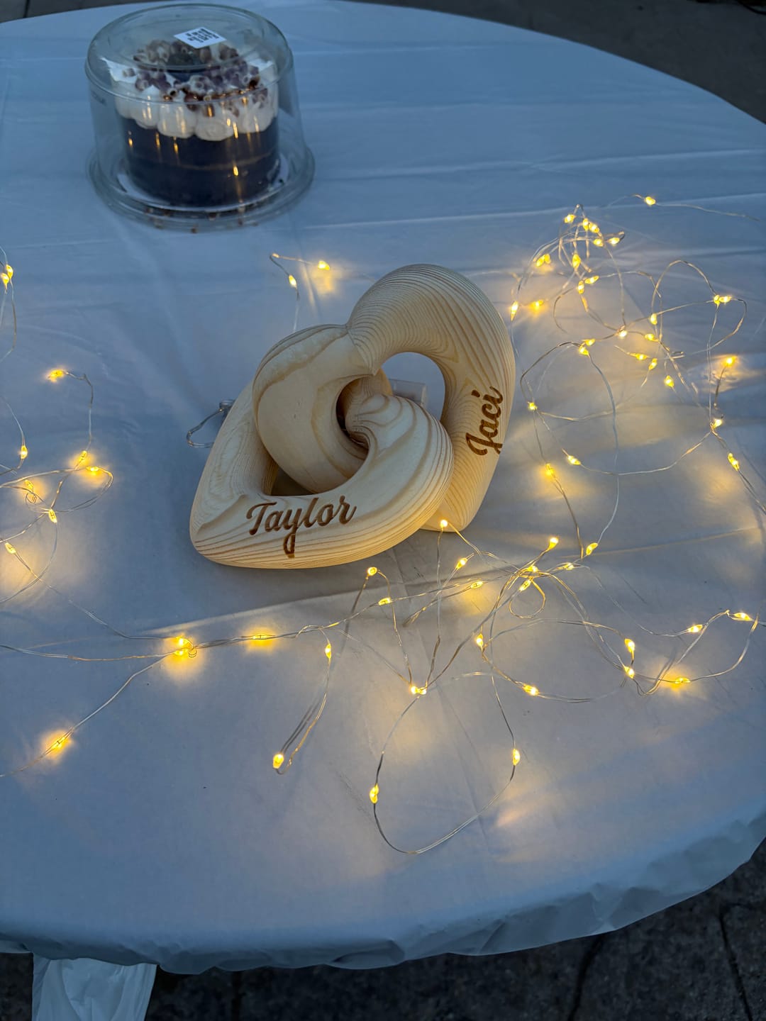Customer photo review of Romantic Couple - Personalized Infinity Heart Sculpture