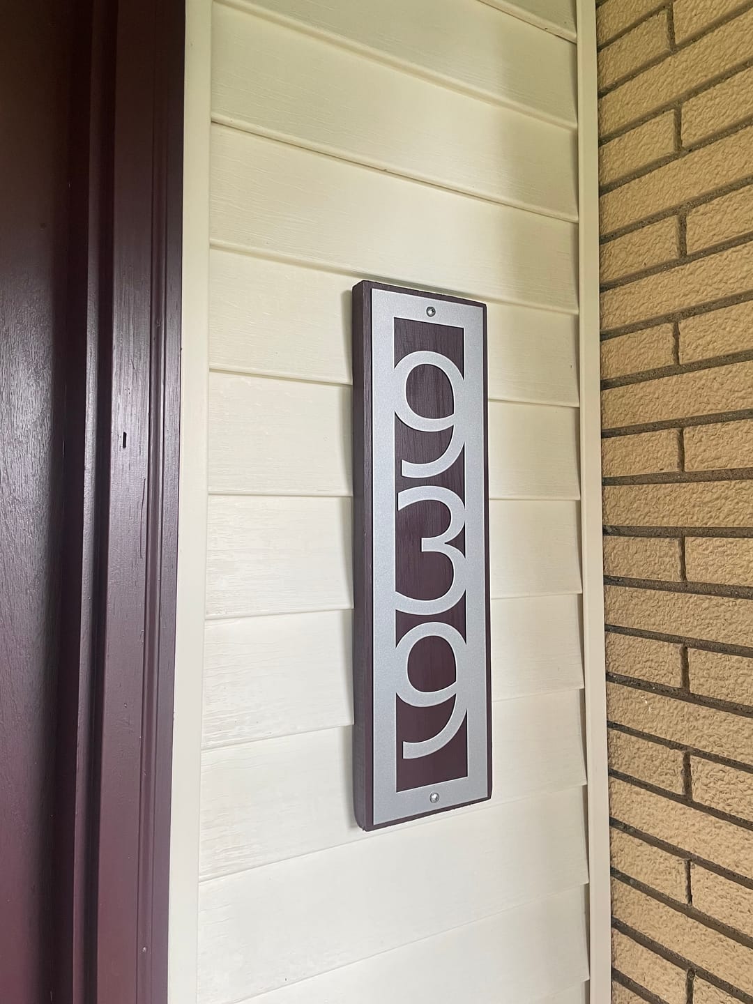 Customer photo review of Vertical Address Sign