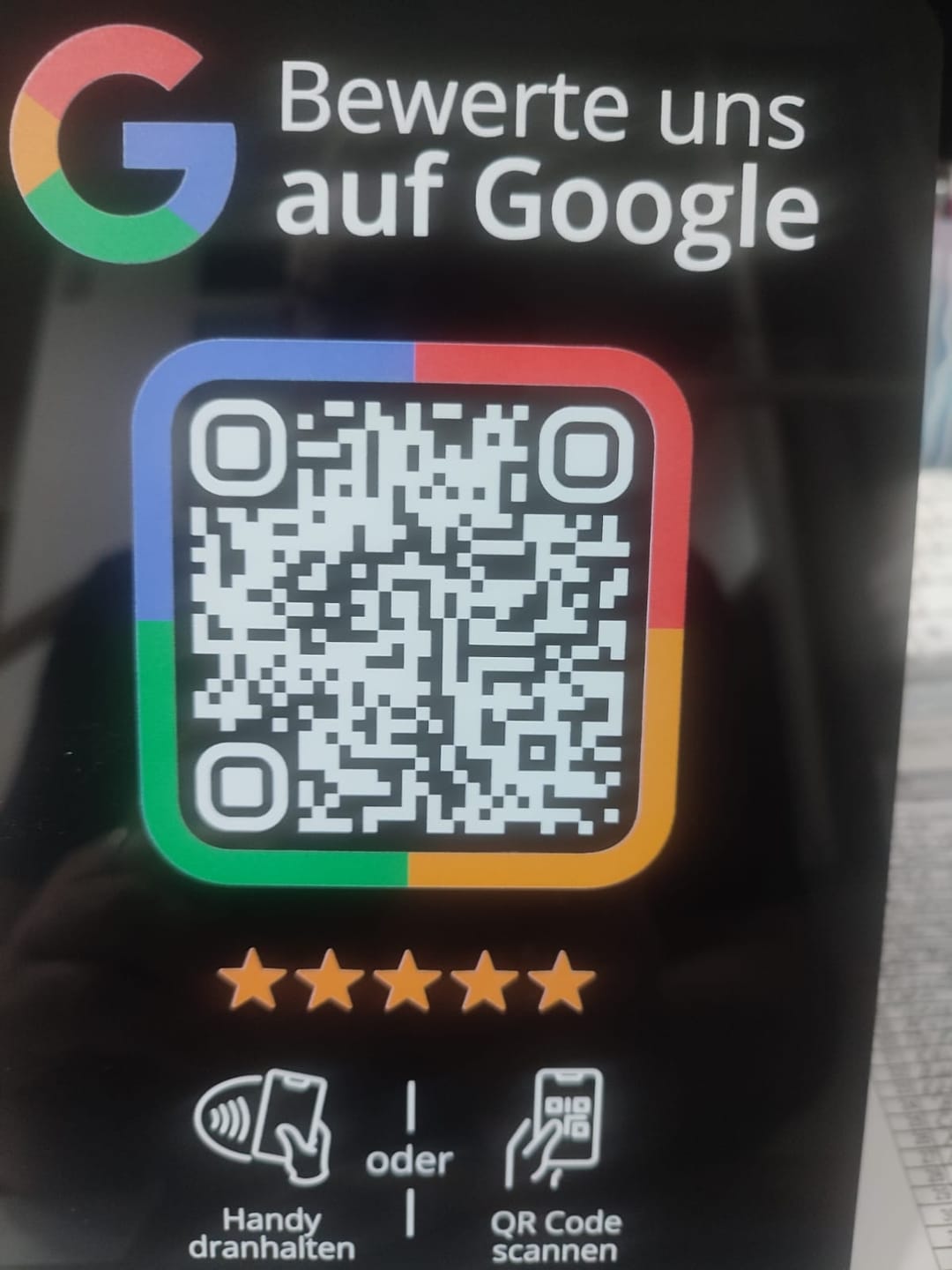 Customer photo review of Google Bewertung Aufsteller mit NFC & QR-Code