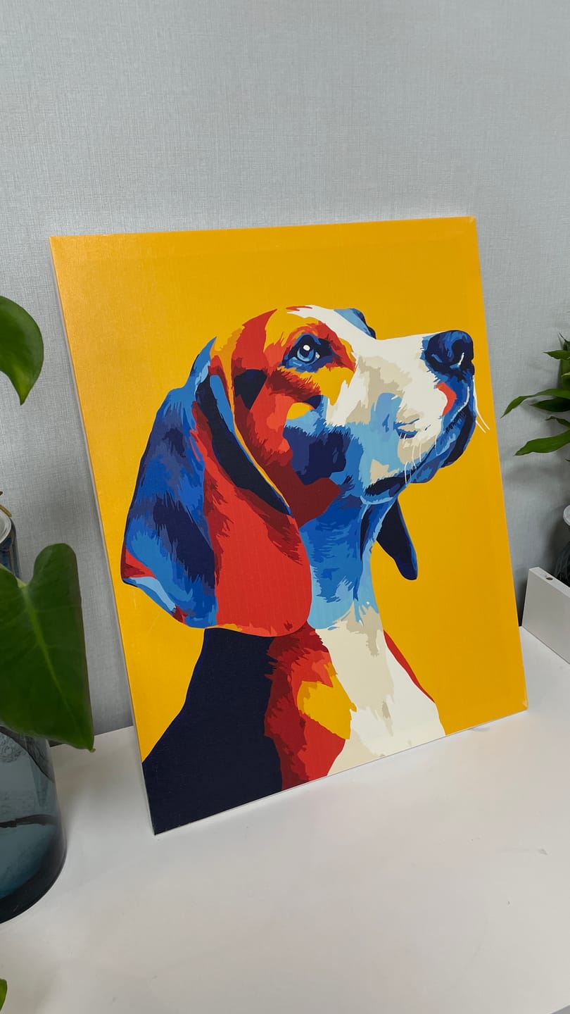 Customer photo review of Colorful Beagle | Paint by Number