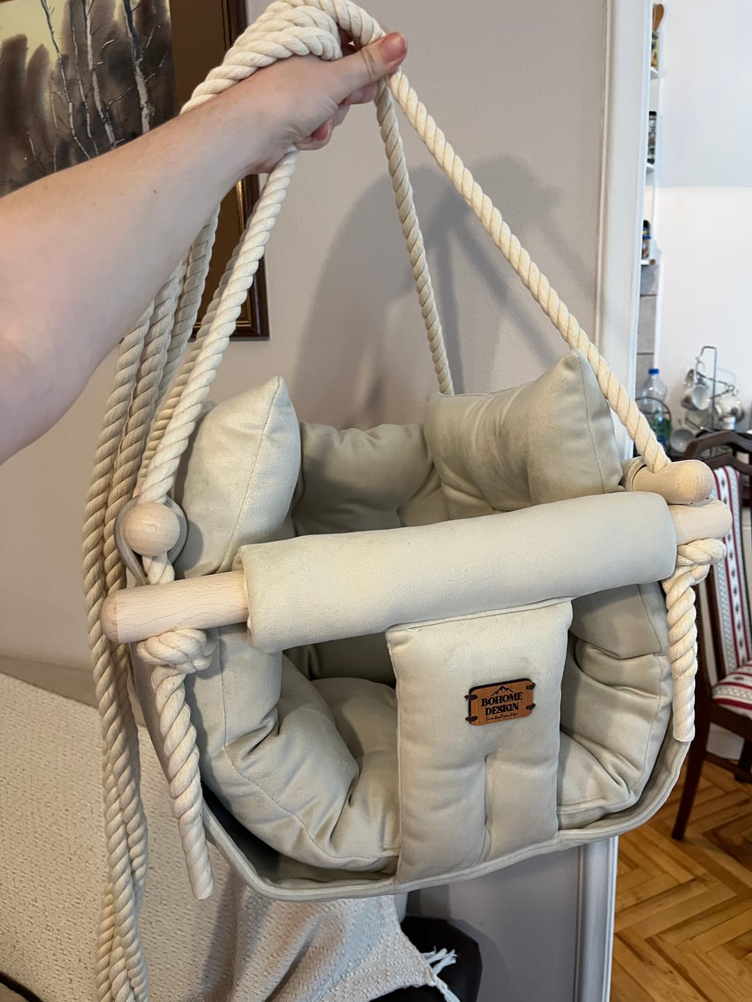 Customer photo review of Luxury Cappuccino - Ručno rađena ljuljaška za bebe
