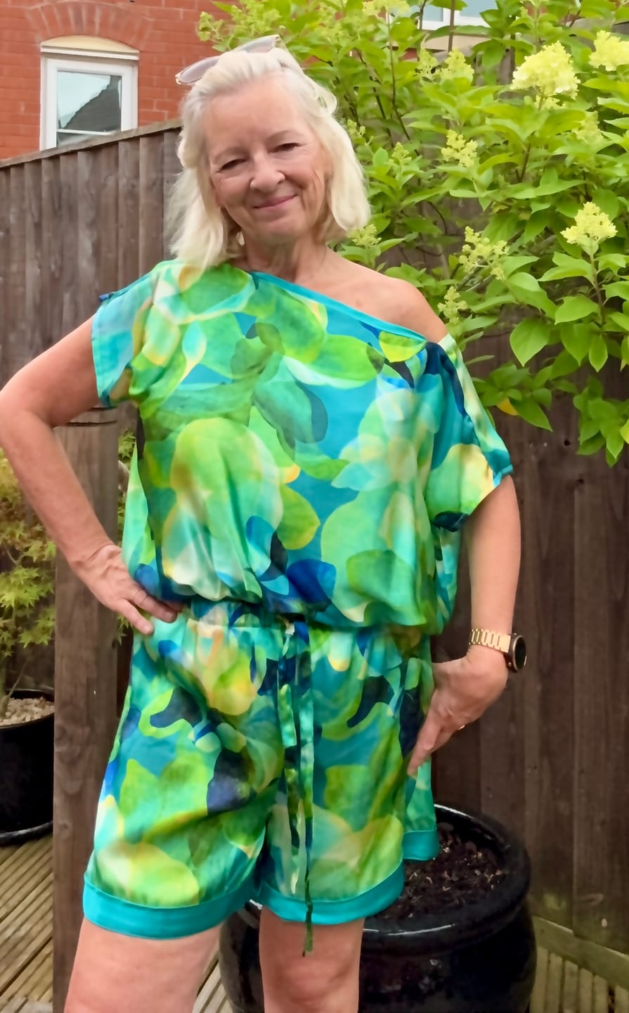Customer photo review of Petal Mirage Viscose Satin Fabric