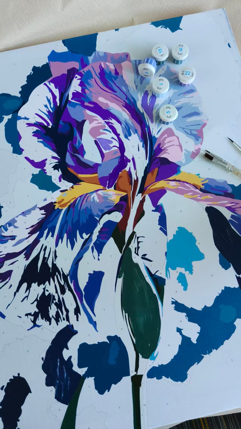Customer photo review of Purple Bloom | Paint by Number