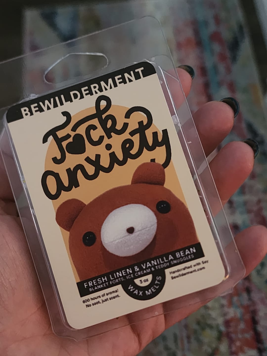 Customer photo review of F*ck Anxiety Wax Melts