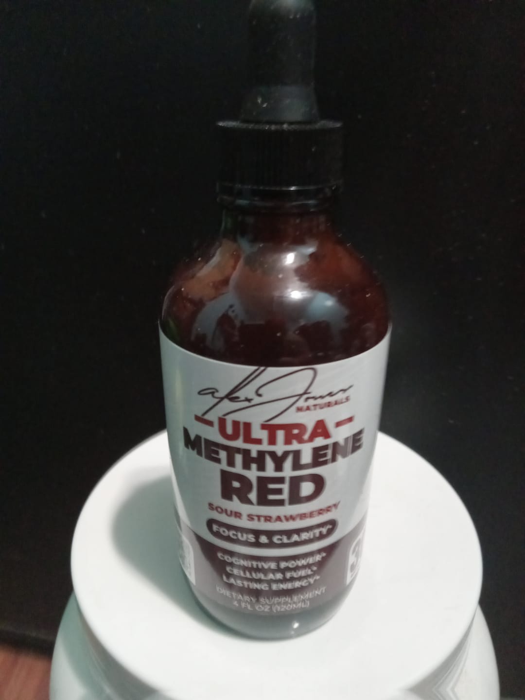 Customer photo review of The Ultra Methylene Red - Sour Strawberry (120ML) (30 Servings).