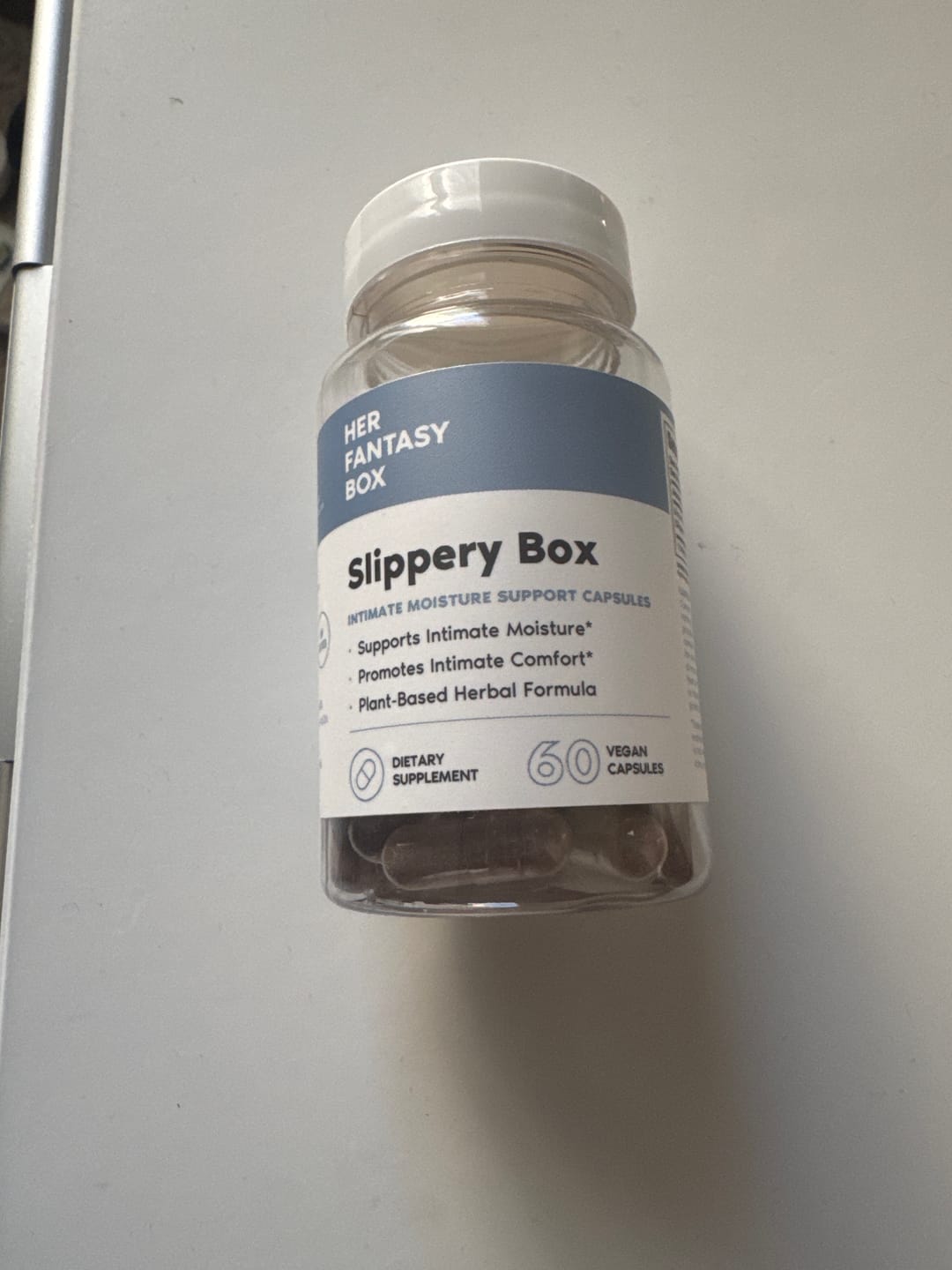 Customer photo review of Slippery Box - Extra Moisture Support Capsules