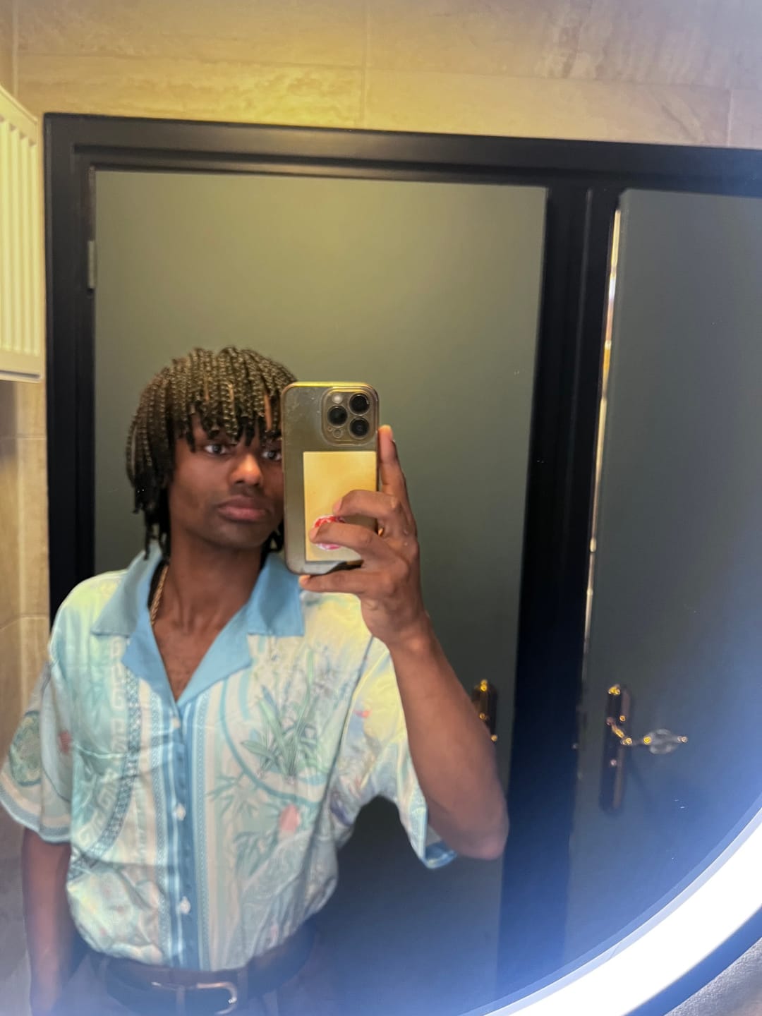 Customer photo review of Porcelain Floral Cuban Collar Shirt
