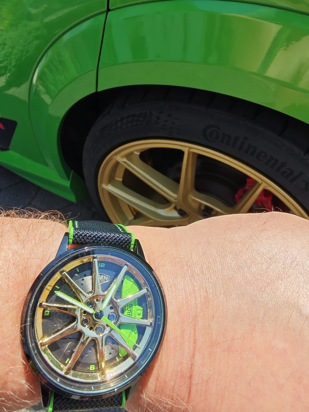 Customer photo review of HMN BRZ Performance Gold Wheel