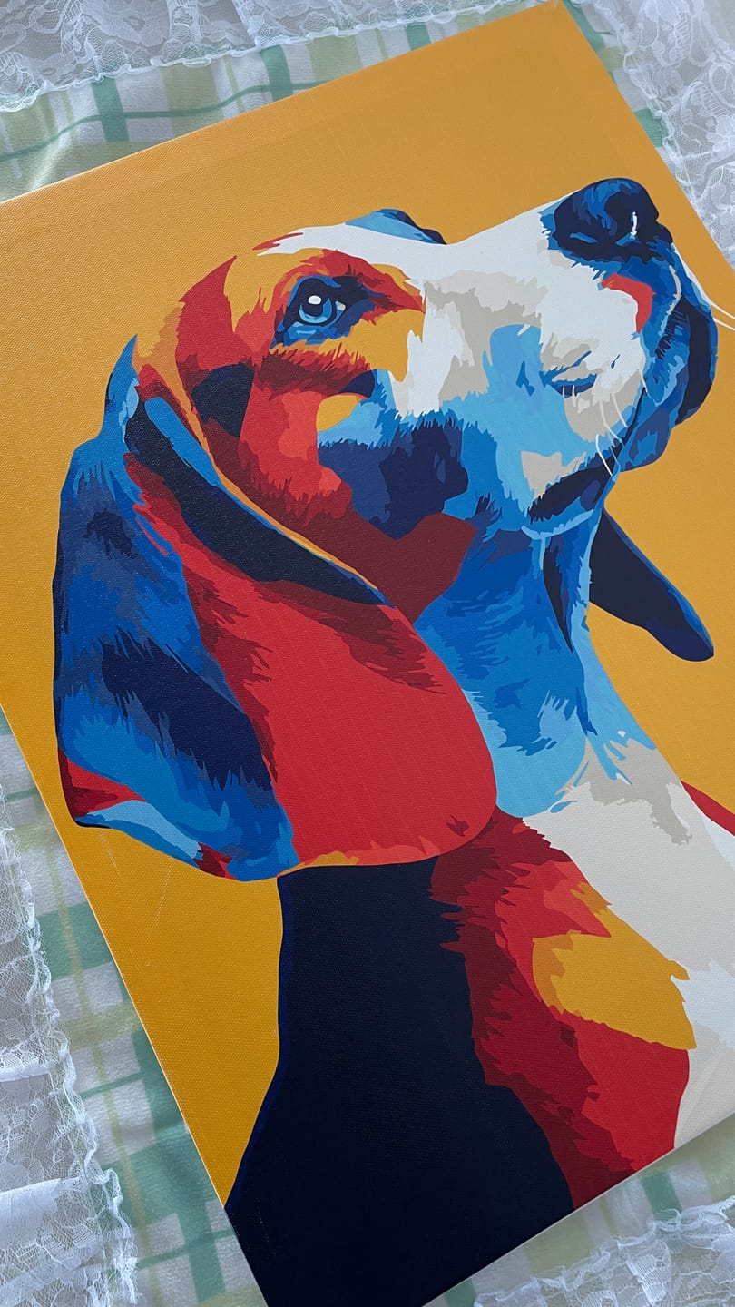 Customer photo review of Colorful Beagle | Paint by Number