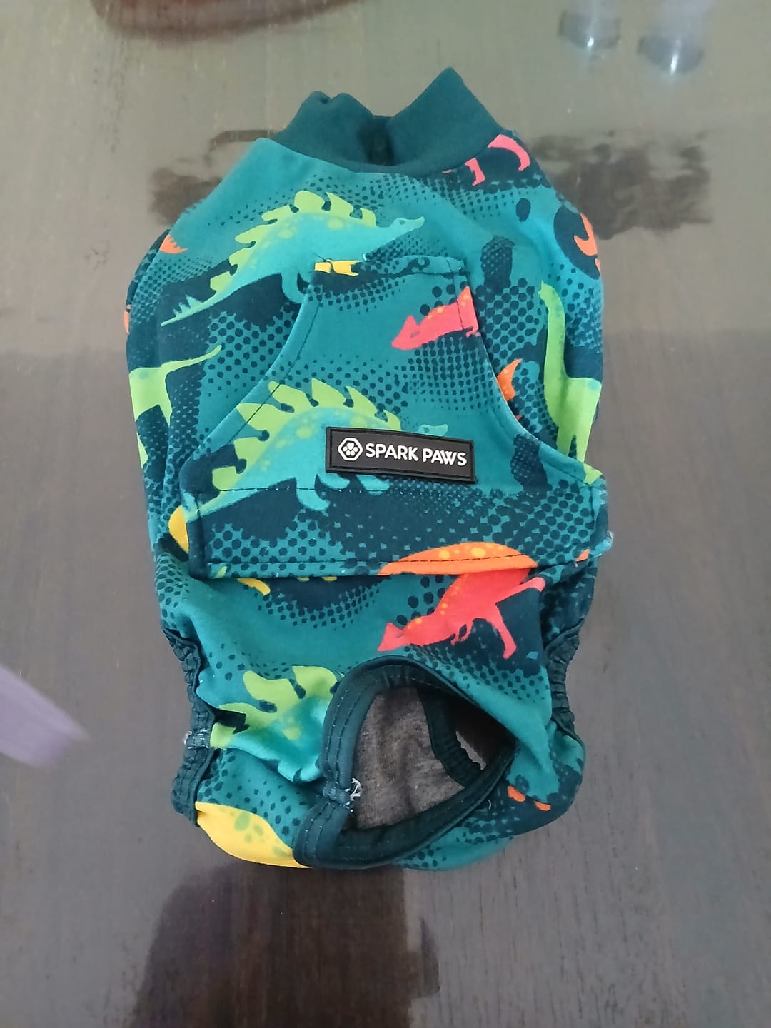 Customer photo review of Dog Surgical Suit - Dinosaurs