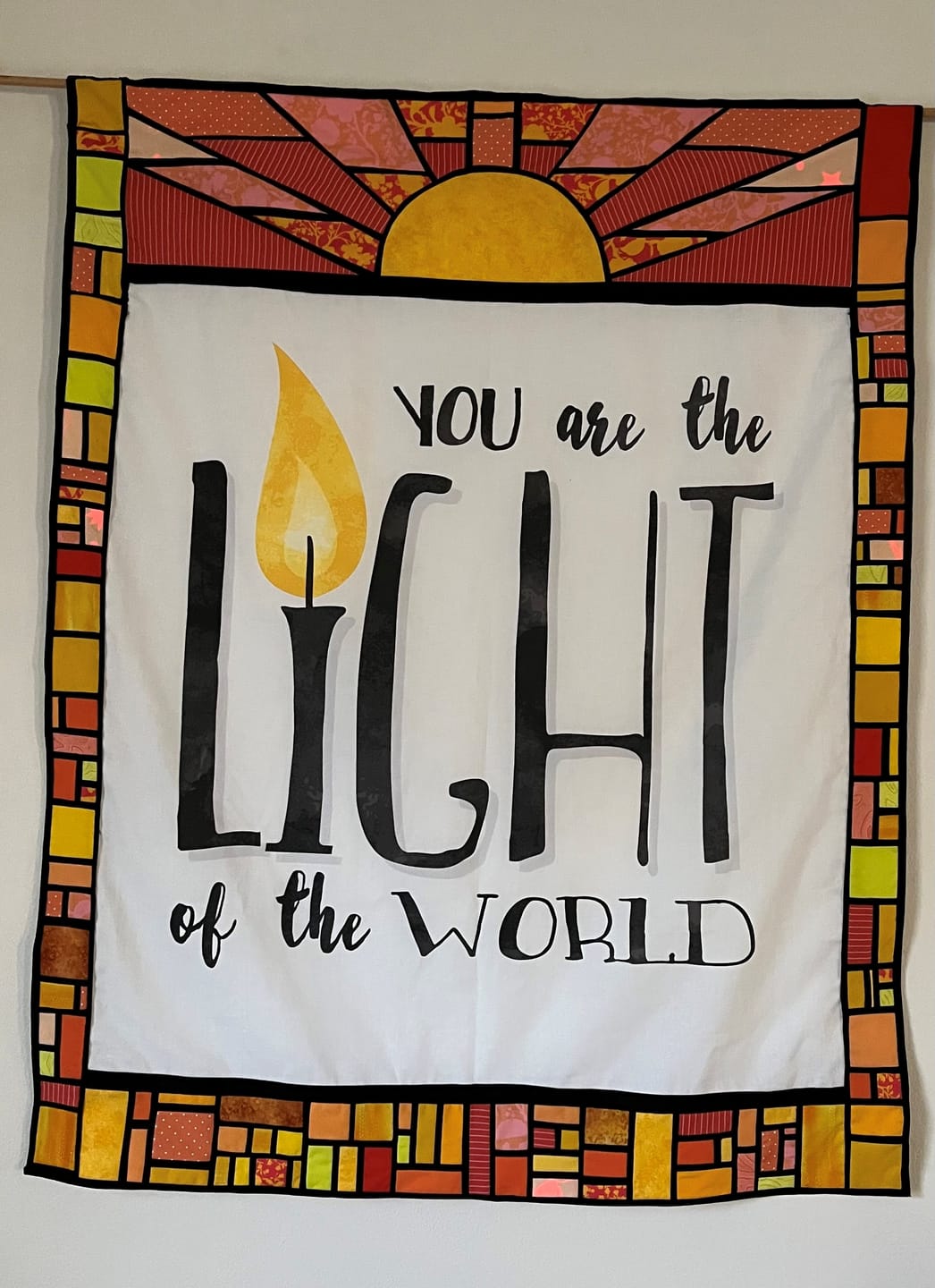 Customer photo review of Light Of The World Fabric Panel - White
