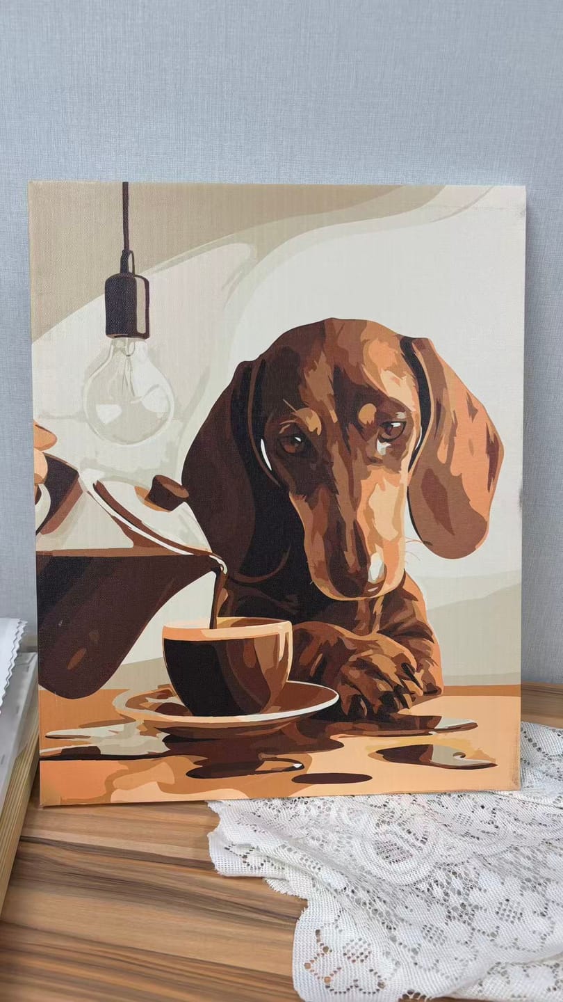 Customer photo review of Dachshund Brew | Paint by Number