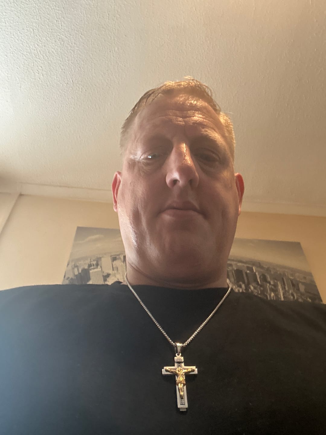 Customer photo review of Crafted Jesus Crucifix Titanium Necklace