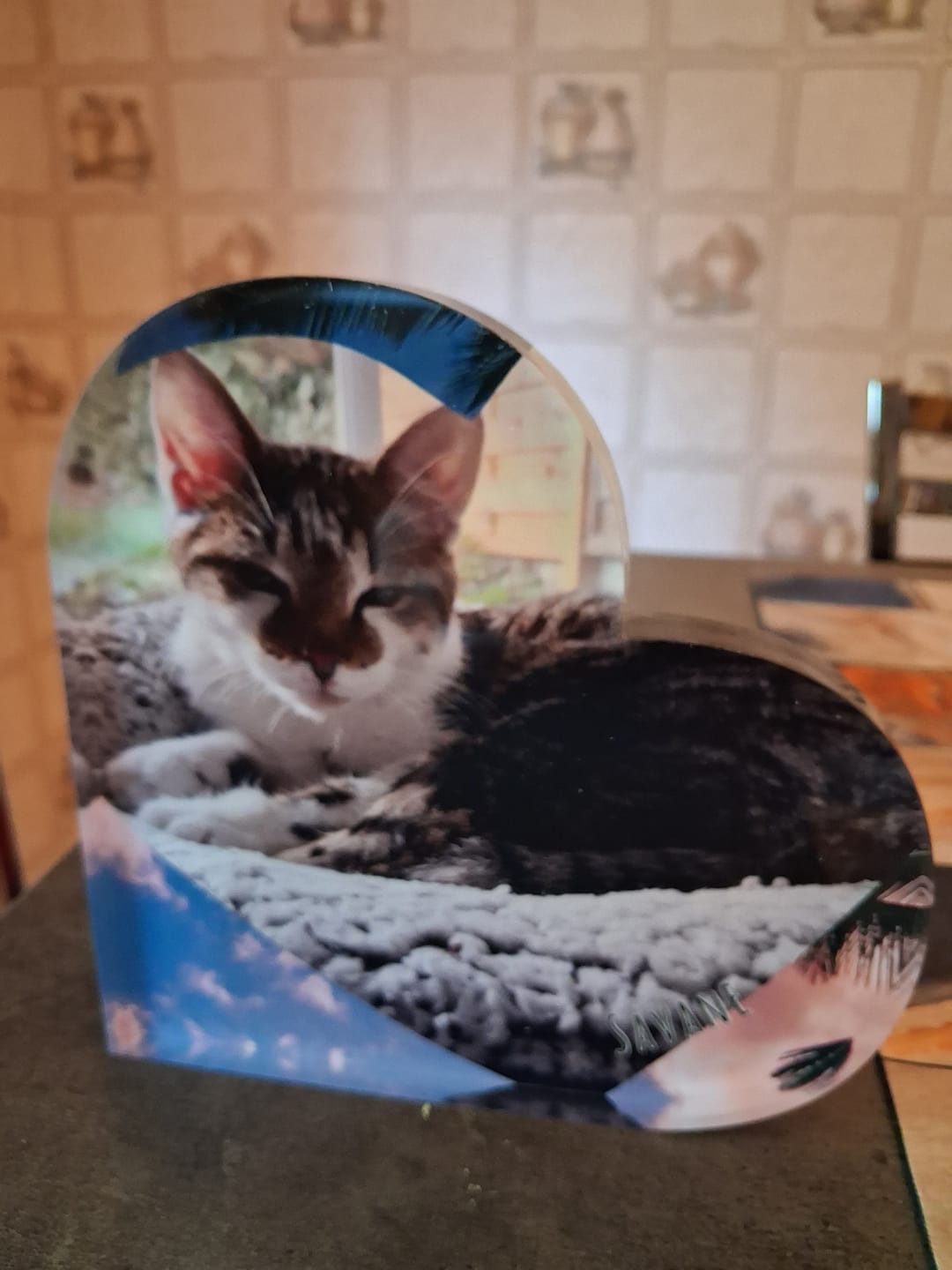 Customer photo review of Avec photo - Cœur en verre personnalisé