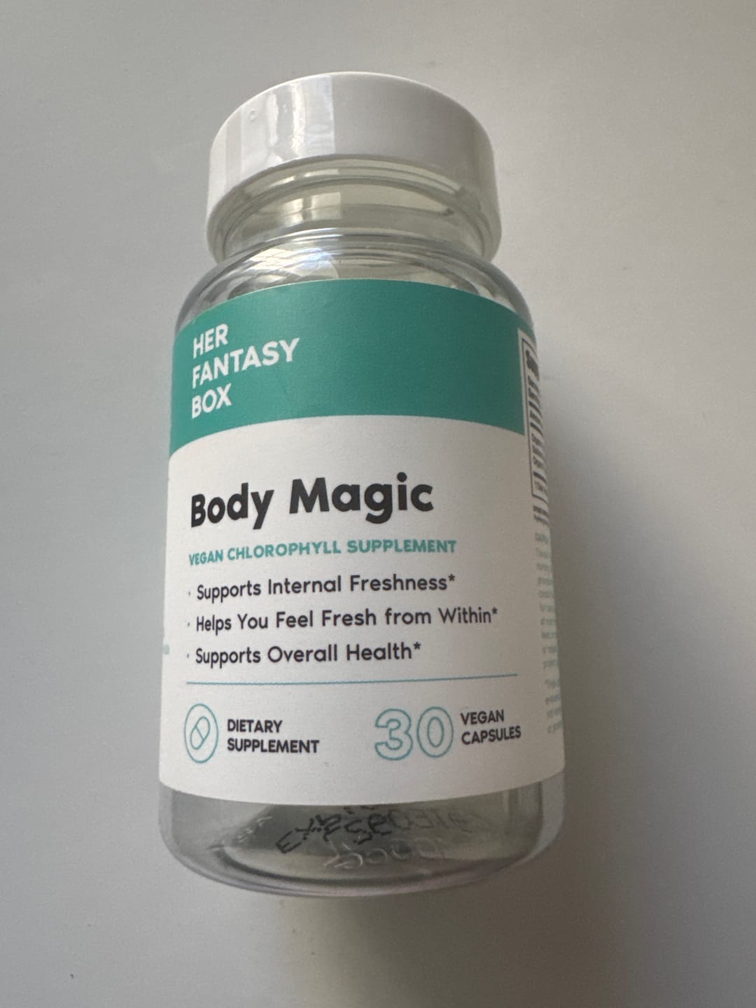 Customer photo review of Body Magic Chlorophyll Pill - For Body Odor, Detox & Skin