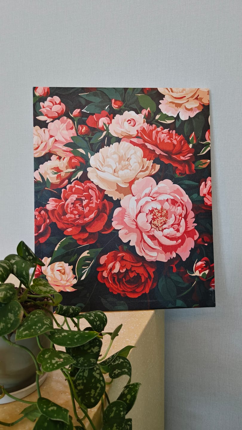 Customer photo review of Peonies | Paint by Number
