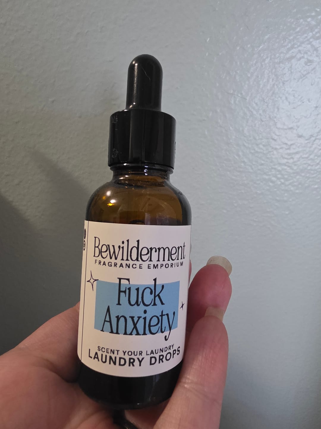 Customer photo review of Fuck Anxiety Laundry Drops