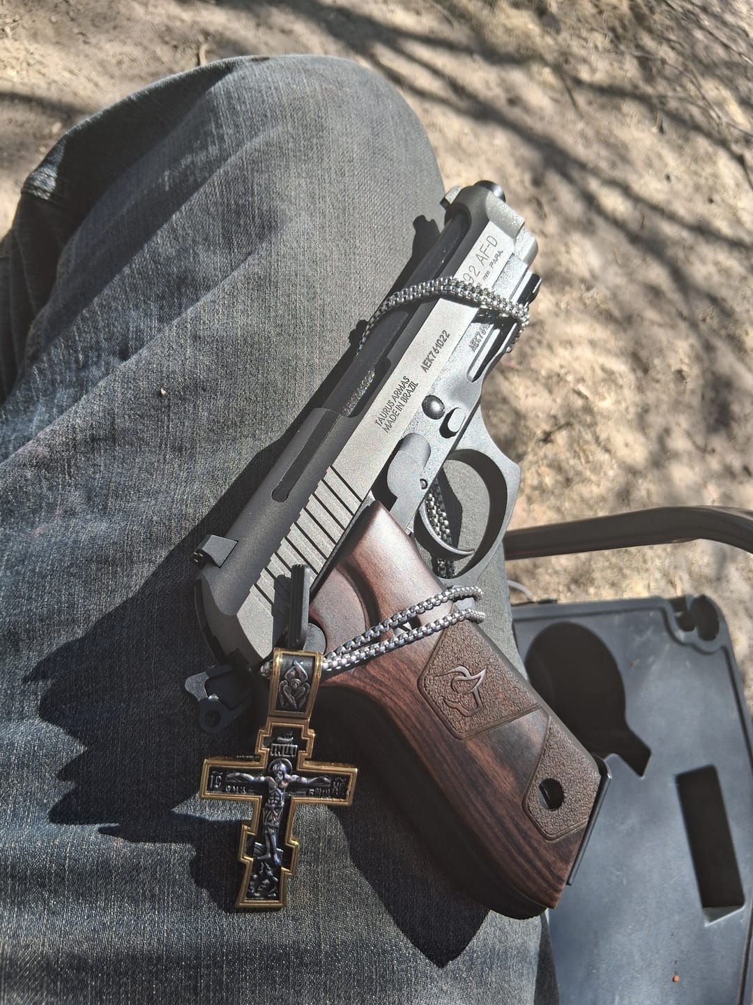 Customer photo review of DARK JESUS CROSS. - GOLD